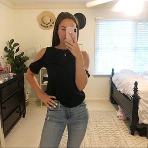 Black TOPSHOP T-shirt with cutouts